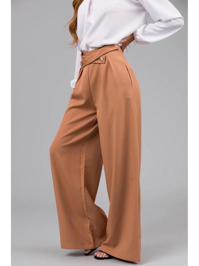 Women's Casual Wide-Leg Zipper Pocket Pants - Spring/Summer 2024
