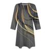 Women's Fashion Casual Print Round Neck Three-quarter Sleeve Short Dress