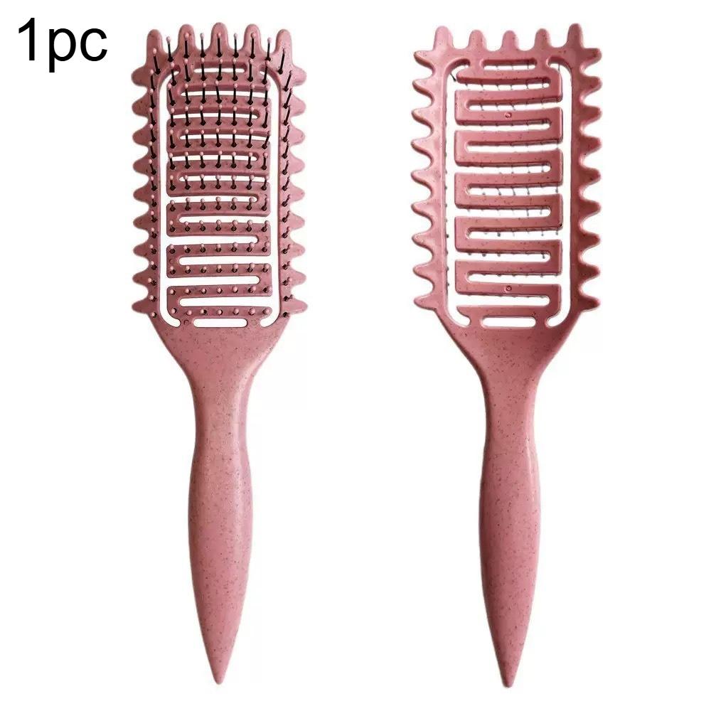 

1pc Curl Define Styling Brush Hollow Out Detangling Hair Brush Tangled Wet Hair Comb Shaping Curls Barber Hairdressing Tools