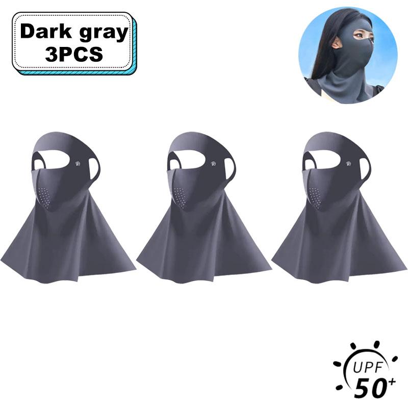 Ice Silk Sun Protection Mask with UPF50+ for Ultimate UV Block 3D Anti UV Neck Scarf Summer Cooling Face Cover for Women Men