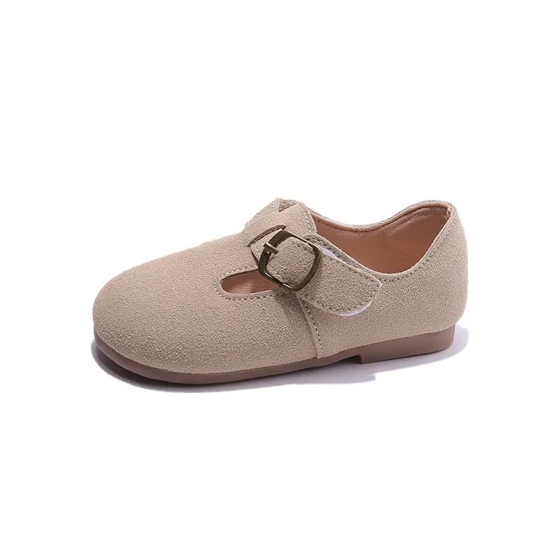 Chaussures Décontractées pour Enfants Chaussures en Cuir Rétro Mode Enfants Style Britannique Mocassins Simples Antidérapants 2024 Nouveauté