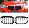 Gloss Black Front Bumper Kidney Grille For BMW 1 Series F20 F21 2011 2012 2013 2014 Car Double Slat Racing Grills Replacement
