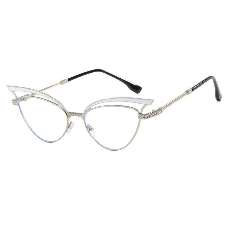 

Metal Cat Eye Hollow Sunglasses Women For Female Vintage Sun Glasses Punk Popular Luxury Brand Designer Eyebrow Shades Uv400