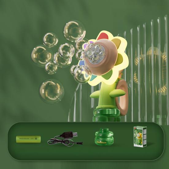 Sunflower Bubble Machine for Car Automatic Bubble Blower with Remote Control Fun Swing Dance Bubble Maker with Colorful Lighting for Parties Events