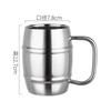 304 Stainless Steel Double Wall Insulated Beer Mug with Handle for Cold Hot Drinks Coffee Milk Tea Kids Home Bar Restaurant Use