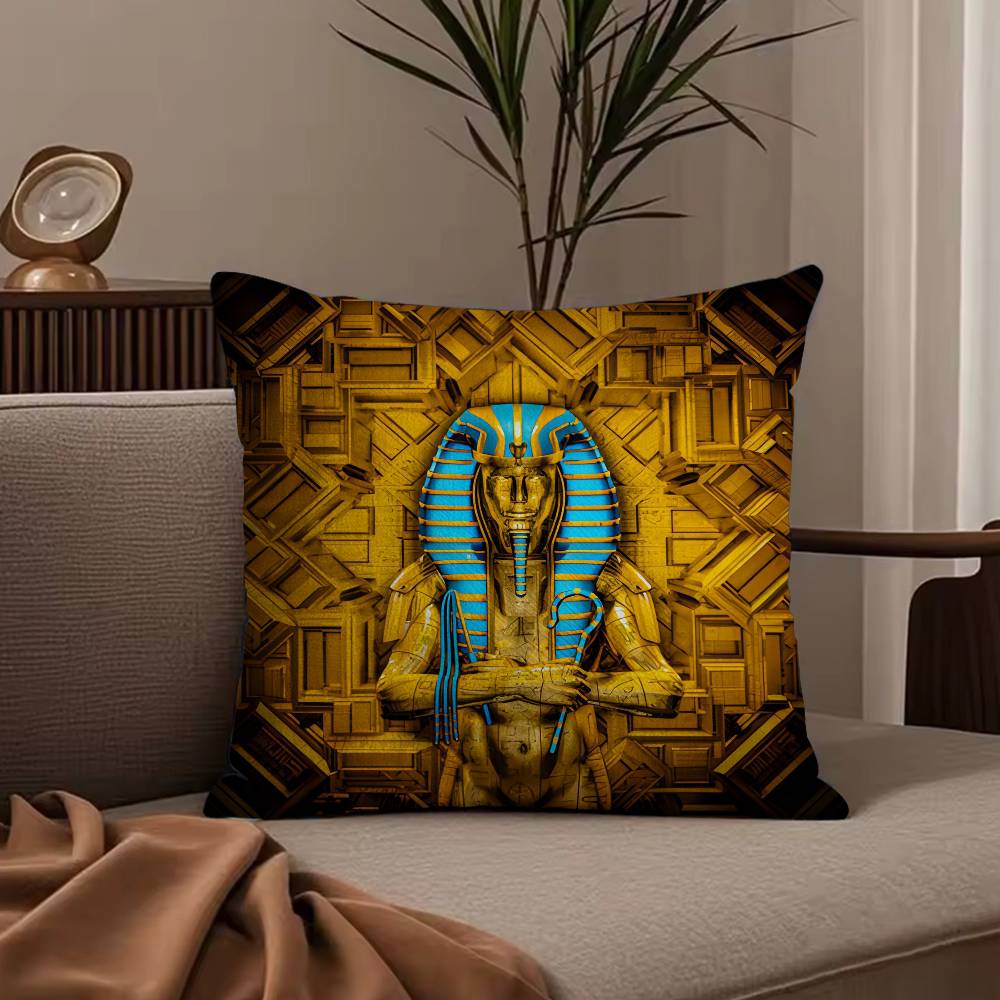 

C-CLOOCL Ancient Egypt Anubis Pillow Case Anti-dustmite Pillowcase Invisible zipper silky short plush Sofa cushion cover 30cmx30cm