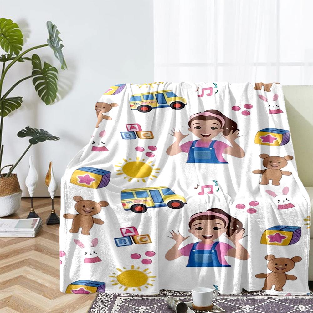 Ms. Rachel Theme Printed Blanket - Perfect for Couch, Bed, Travel & Outdoor Use | Machine Washable, Cozy & Durable.