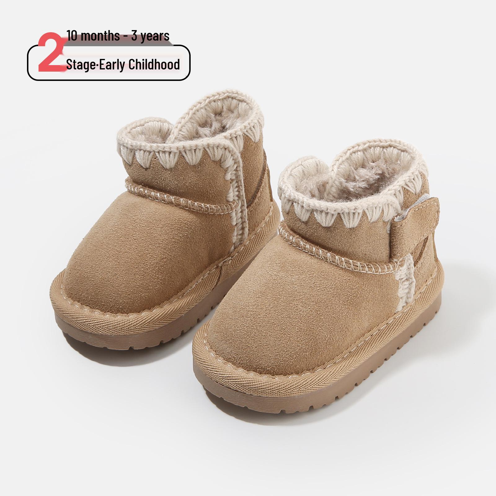 

Winter Cartoon Cotton Snow Boots for Infants and Toddlers - Warm Short Boots for Boys and Girls Size 18/Insole 13.0cm абрикосовий