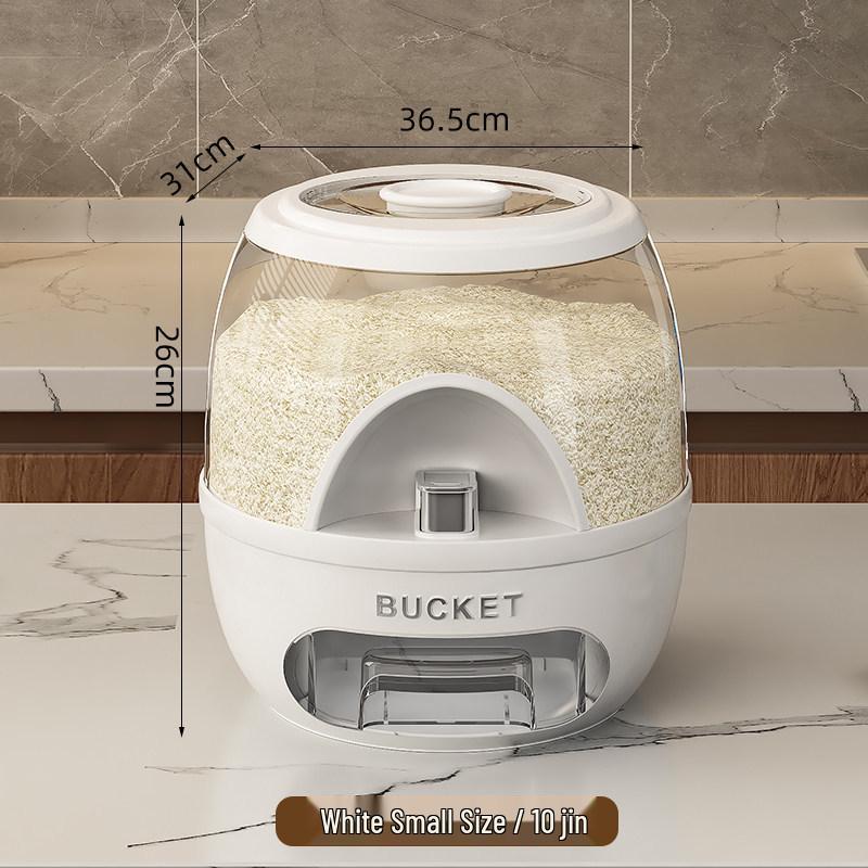 Rotatable Household Rice and Grain Storage Box: Insect & Moisture-Proof, Sealed, Compartmented Bucket