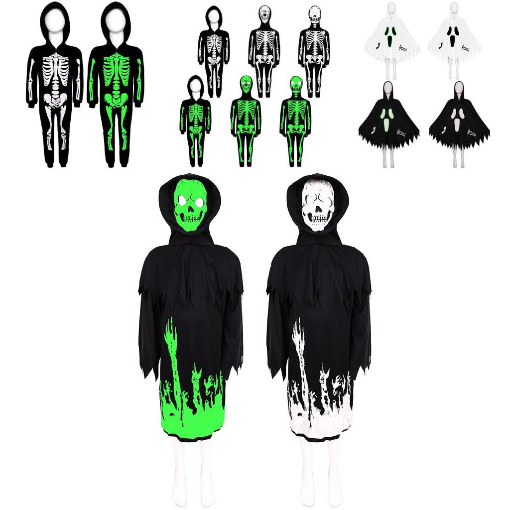 Luminous Skull Cosplay Outfit With Polyester And Spandex For Stage And Party Performances
