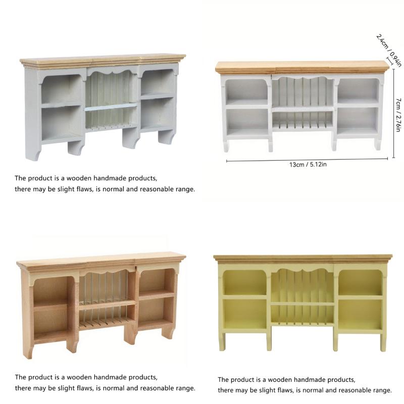 1 Stück 1/12 Puppenhaus Holz-Aufbewahrungsregal Miniaturmöbel Wandmontage Schrank Für Puppenhaus Esszimmer Dekoration