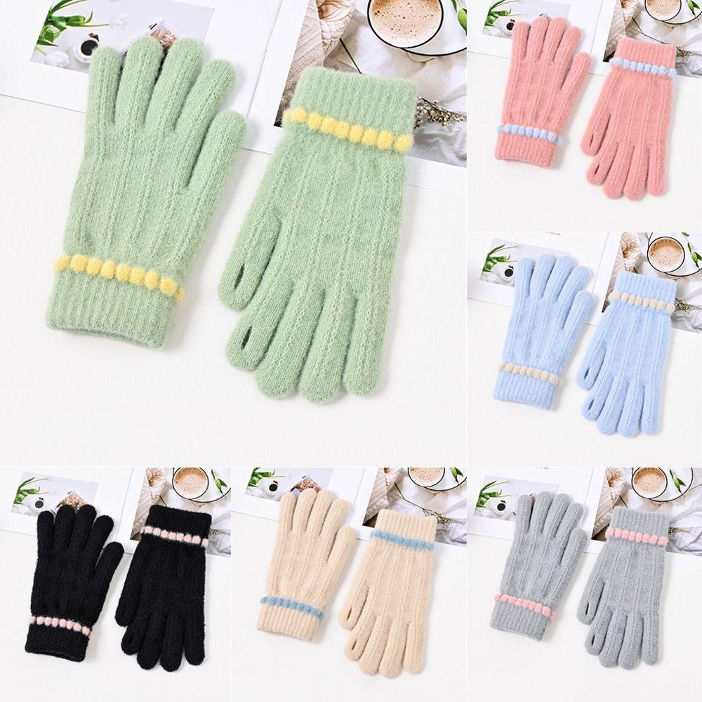Winter Warm Winter Gloves Knitted Knitting Mittens Fashion Full Finger Gloves for Female