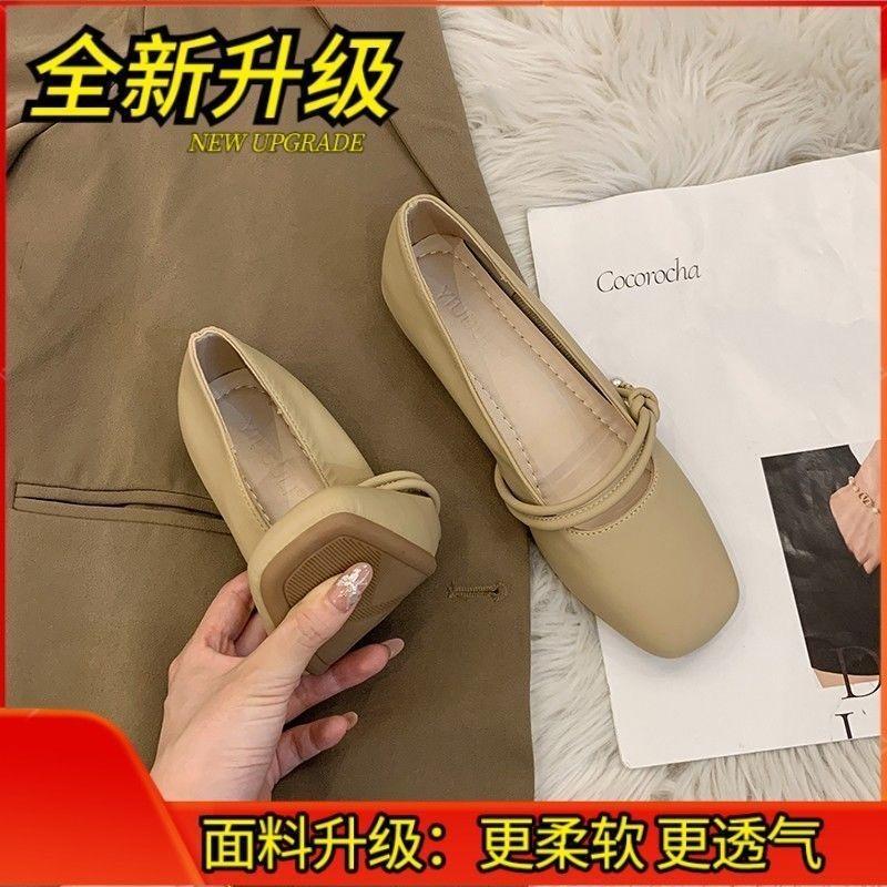 Mary Jane Fairy with Skirt Small Leather Single Shoes Women's New Spring and Autumn Gentle Flat-bottomed Grandma Laden Shoes