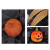 Eerie Season Artificial Black Maple Leaf And Pumpkins Wreath Weather Proof Halloween Door Hanger For Indoor Outdoor Use