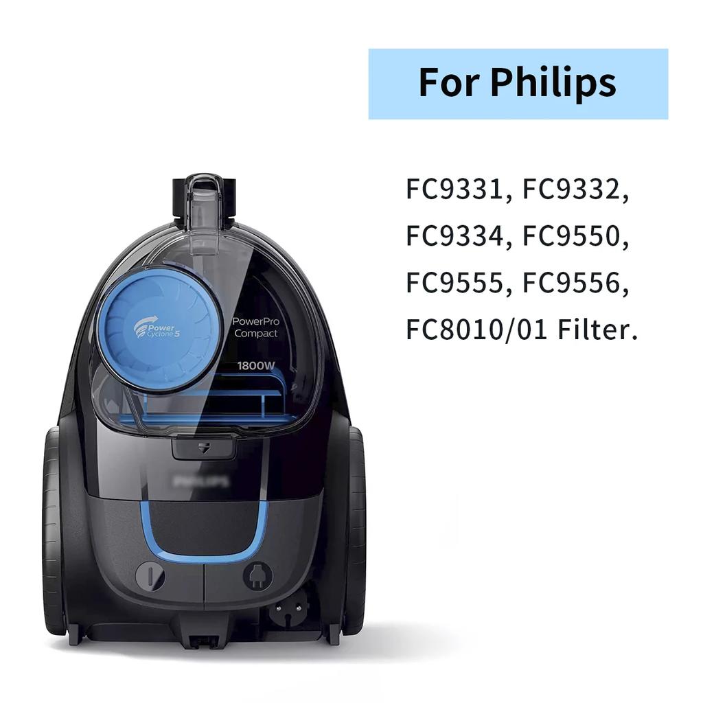 HEPA Filters for Philips Power Pro Compact FC9331/09 FC9332/09 FC8010/01 Vacuum Cleaner Parts Foam Filter