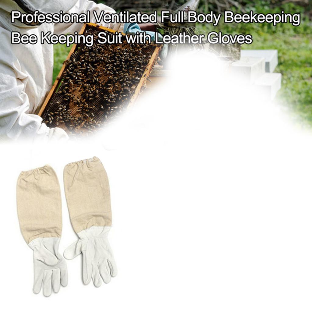 Goatskin Leather Beekeeping Gloves Breathable Comfortable Elastic Cuff Beekeeping Supply XXXL