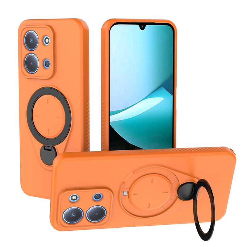 

For Xiaomi Redmi 15C(173.16*81.07*8.2mm) Magnetic Phone Case,Soft TPU Kickstand MagSafe Phone Cover for Xiaomi Redmi 15C(173.16*81.07*8.2mm) помаранчевий