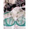 Women Ultra Thin Mesh Pipleneap Embroidery Underwear Sexy Lace Bra Set Fashion French Summer Lingerie Bras and T-back Sets