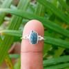 925 Sterling Silver  Natural Paraiba Tourmaline Gemstone Ring Sz  6.75 US