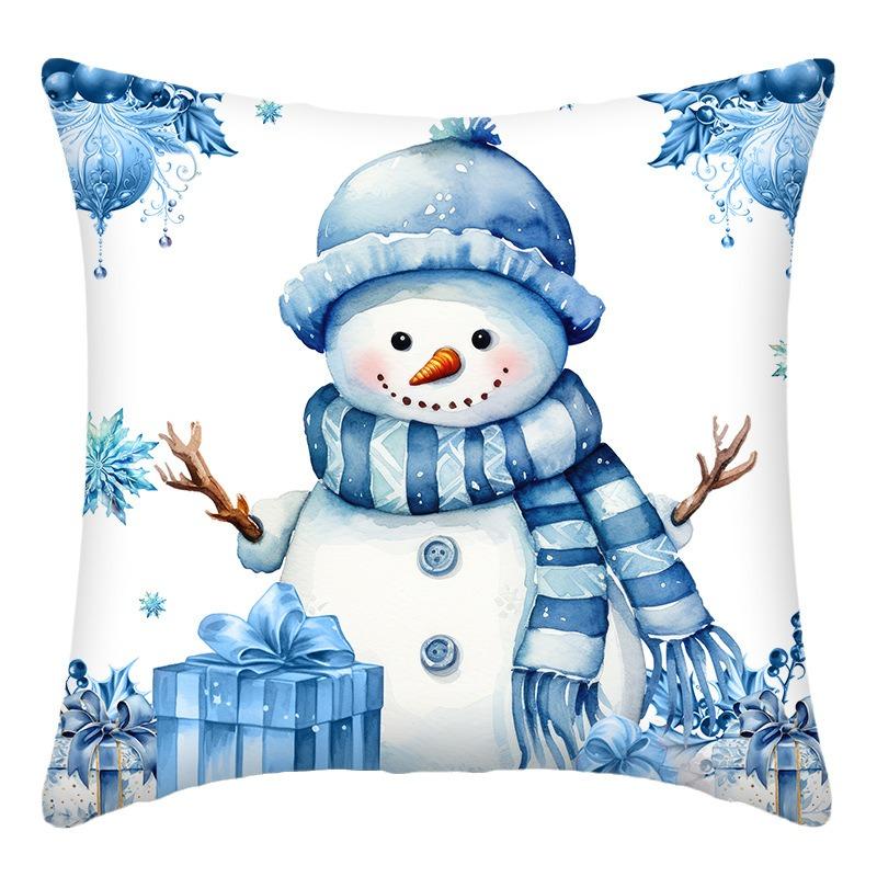 

Рождественское украшение для дома, наволочка для подушки, Санта-Клаус, снеговик, маленький ангел, напечатанный диван, подушка, набор для украшения комнаты, подарок другу 40x40cm