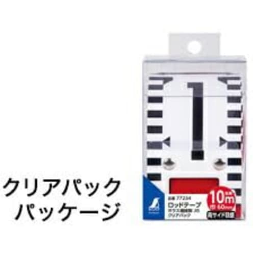 Shinwa Sokutei Rod Tape, Glass Fiber, 10m x 60mm Wide, JIS Clear Pack, 77234