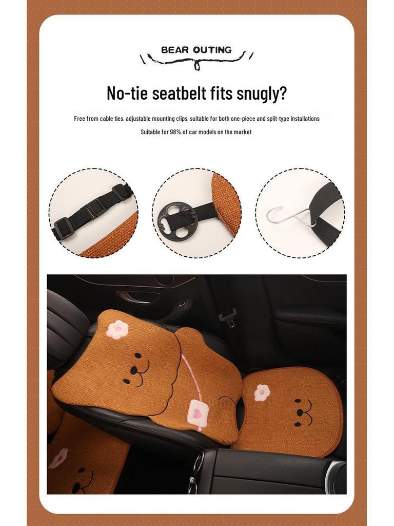 Süßes Cartoon-Bären-Autositzkissen & Universeller Rucksack für BYD Seal 05