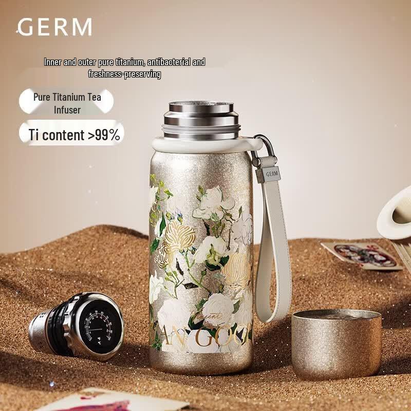 Germy Van Gogh Co-branded 580ML Titanium Liner Insulation Cup with Temperature Display
