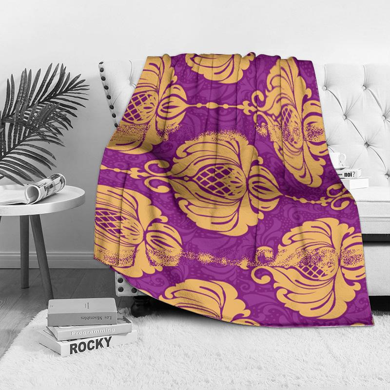 Luxurious Velvet Throw Blanket Floral Pattern Sofa Bed Decorative Cushion Cover for Home Living Room Bedroom