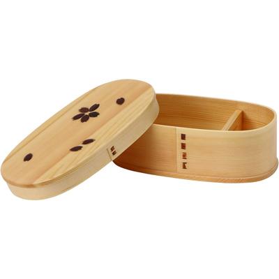 Iris Plaza Magewappa Bento Single with 18 X 10 X 6 BDH172H2T Box, Oval, Tier, Band, Natural, Cm,