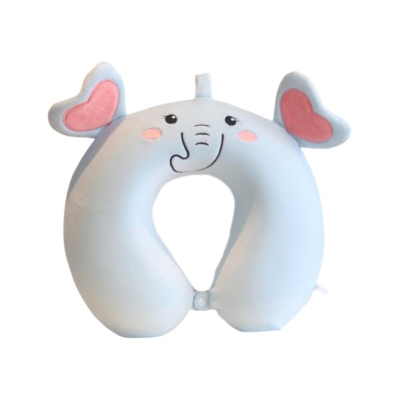 Soft Velvet U Shape Neck Pillow With Optional Animal Designs Memory Foam Cushion For Children Traveling
