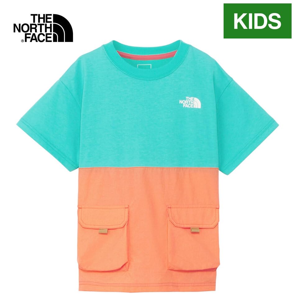 The North Face Adventure Geyser 100 Tee, Aqua/Bright Cantaloupe,