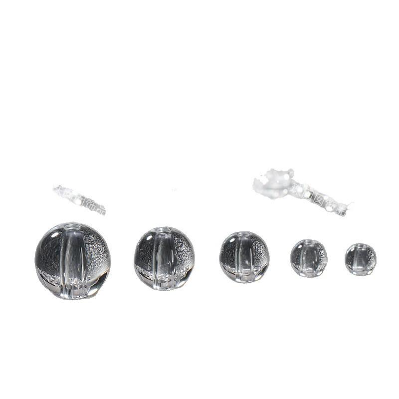 Clear Acrylic Round Beads - Glass-like Finish for DIY Jewelry & Accessories