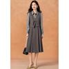 Women's Striped Patchwork Fake Two-Piece Midi Dress