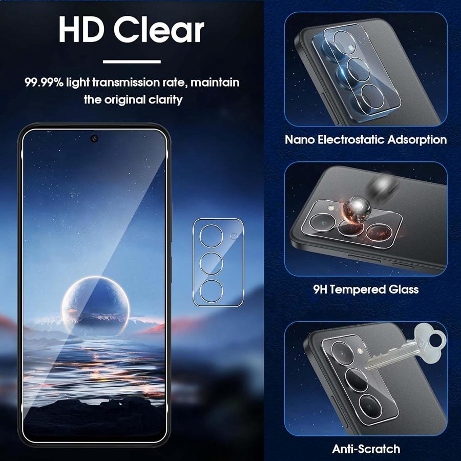 3+3 6IN1 Φιλμ Προστασίας Φακού + Προστατευτικό Οθόνης από Σκληρυμένο Γυαλί 9H για Redmi 15 15C 4G 5G Xiaomi POCO C85