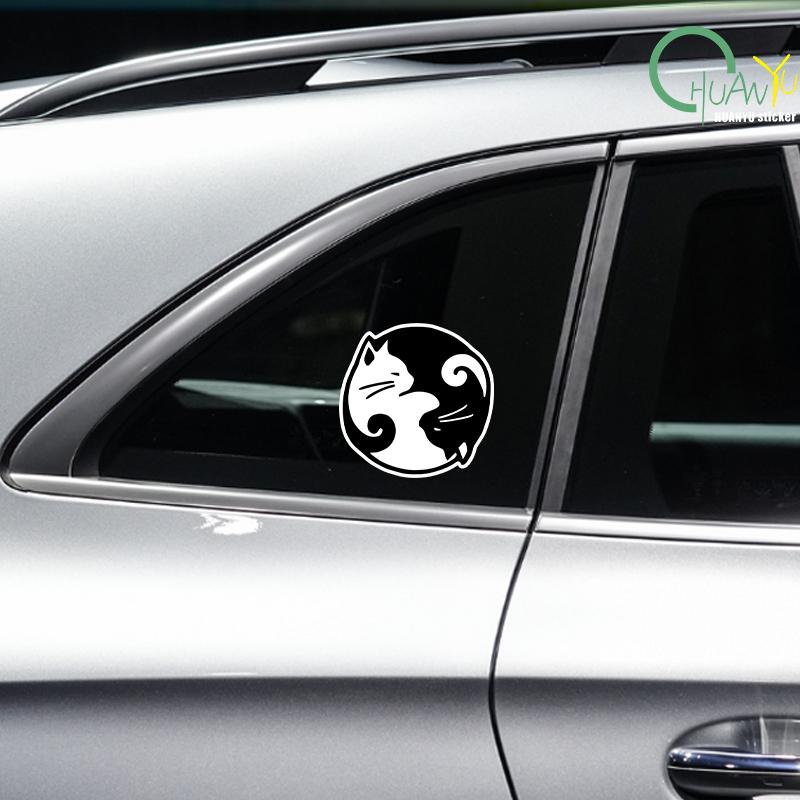 Cat Yin Yang Vinyl Decal Car Sticker Waterproof Car Decoration Body Bumper Rear Window Laptop Sticker