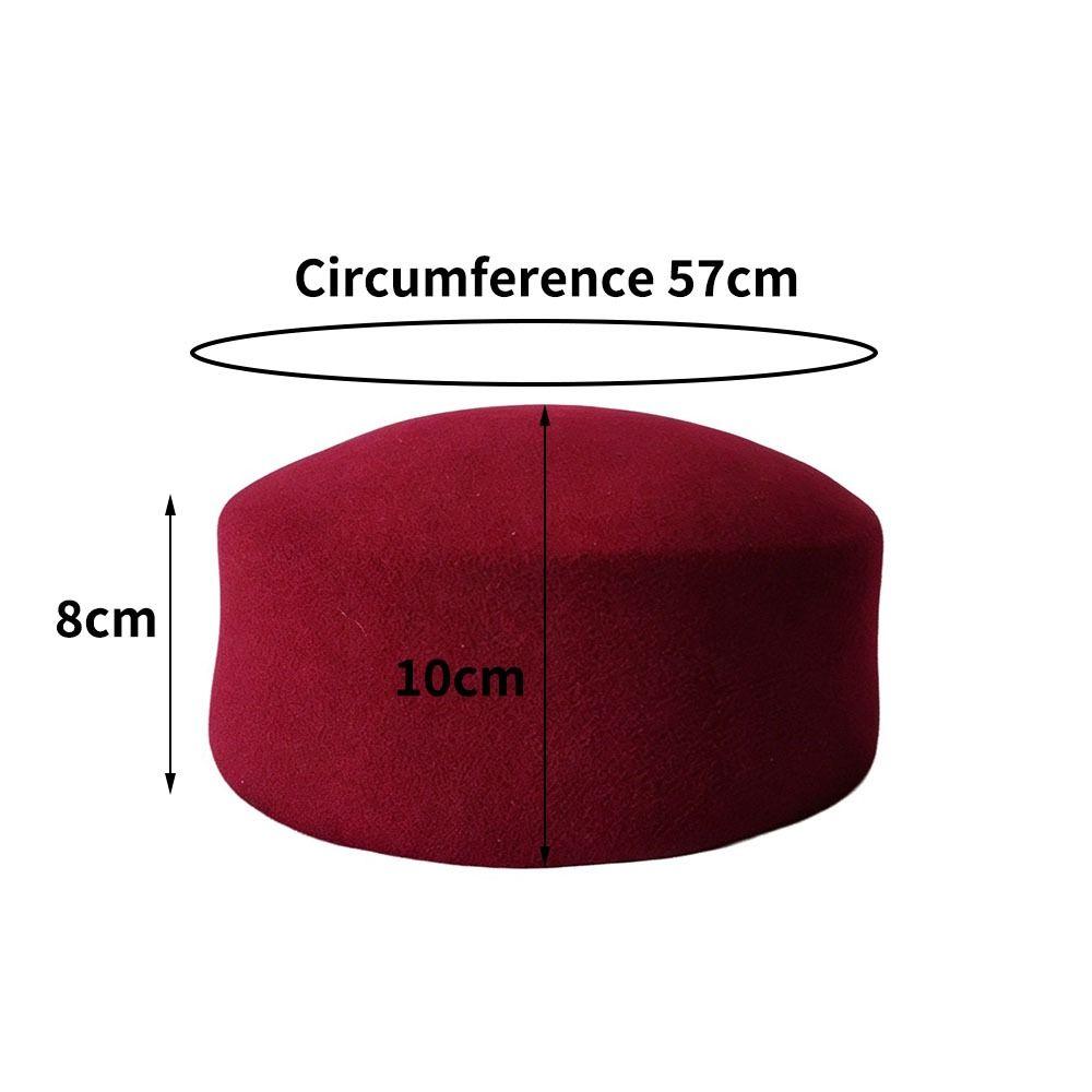Wool Wool Pillbox Hat Structured Crown Painter Hat New Round Dress Hat Daily Outfits
