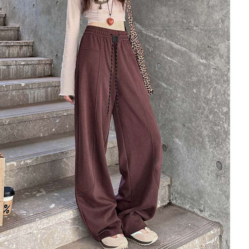 Elastic Waist Casual Banana Pants for Women In Fall New Slim and Loose Wide-leg Pants Versatile Straight-leg Pants