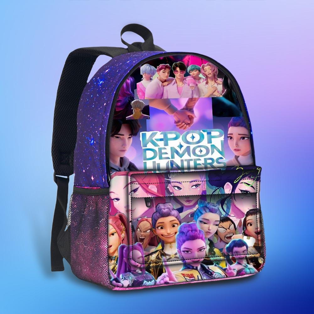 New Hunterx Kpop Starry Sky Backpack for Elementary and Middle School Students (Witch Hunter Girls Anime Cartoon Starry Sky Backpack) 6277