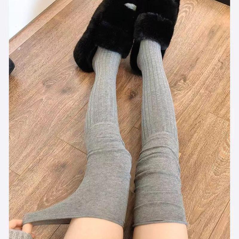 Stockings Winter Solid Color Thigh High Medias Over The Knee Cute Lolita Socks Woman Thick Warm Stockings Long Leg