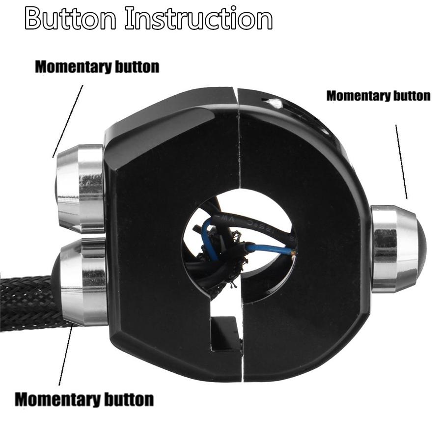 1x Universal 25mm 1" Black CNC Motorcycle Momentary Switch Reset Button 120W 10A