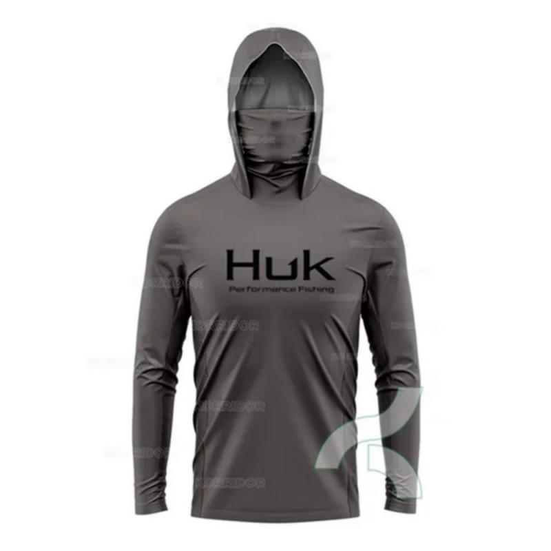 Neue HUK Outdoor-Sport Kapuzenmaske Angelanzug Leichter Sonnenschutz Langarm Luya