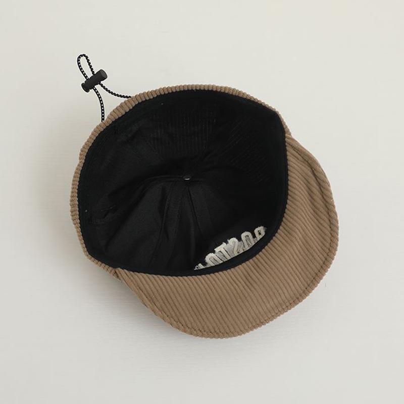 Solid Color Letter Baby Baseball Cap Winter Warm Corduroy Kids Peaked Hat Korean Soft Brim Adjustable Toddler Boy Girl Sun Hats