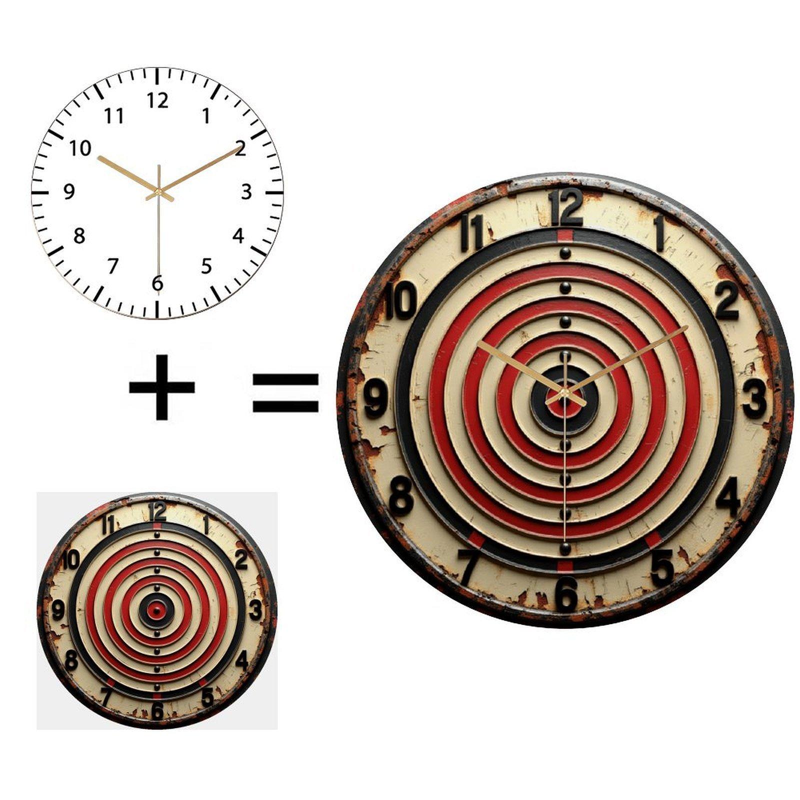 30x30cm Round Glass Wall Clock with Modern Design and Silent Movement (White,12 in(30.48cm)) белый