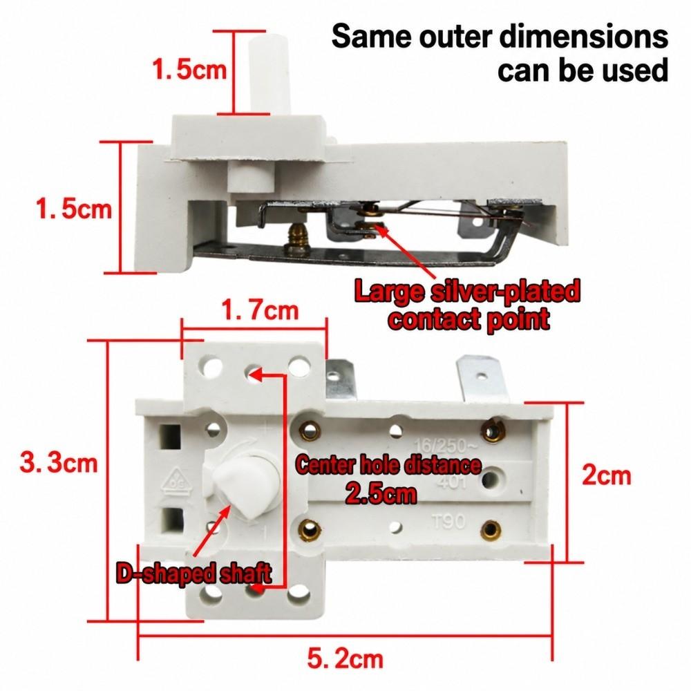 16A Heater Thermostat Switch 250V AC Oil Heater Replacement For Electric Heater