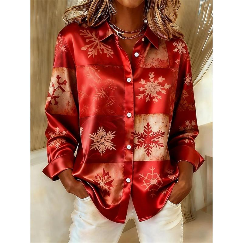 Fashionable Casual Women's Loose Comfortable Shirt Collarless Design 3D Exquisite Print Comfortable Breathable Shirt