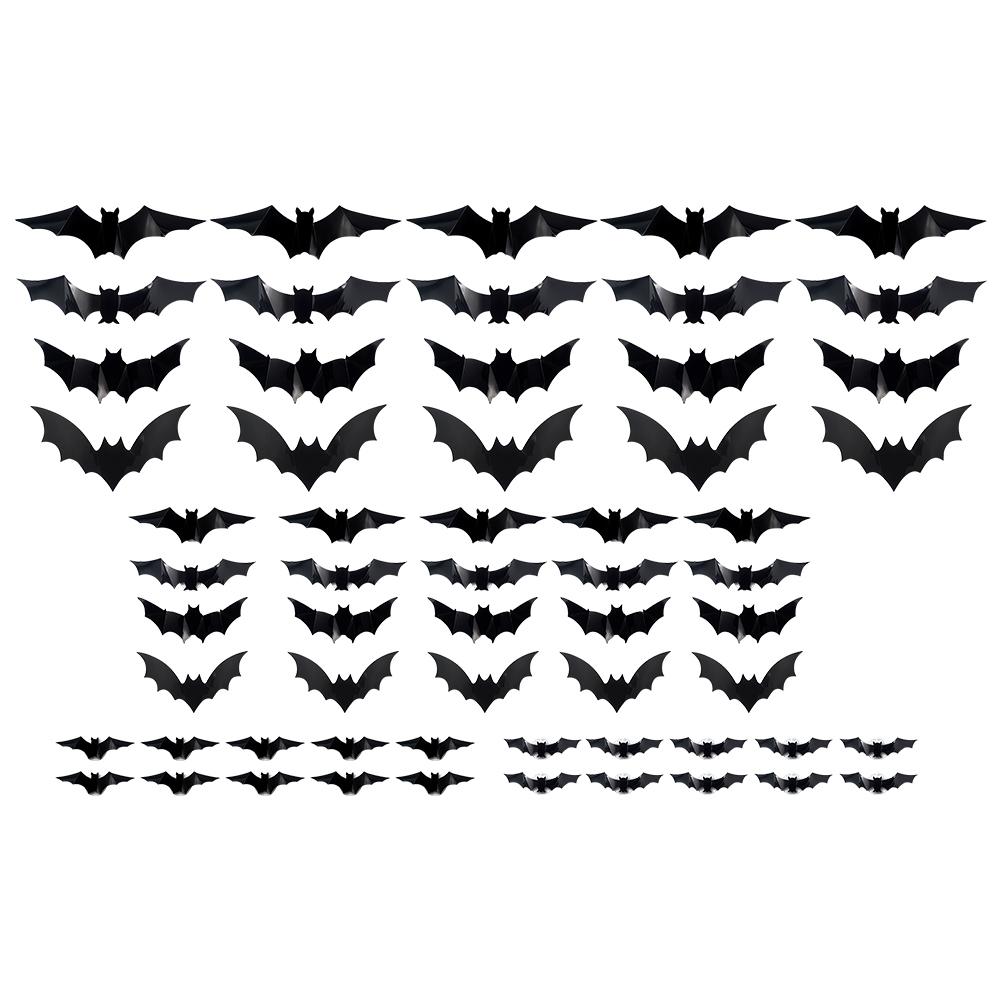 36 stuks Halloween Vleermuizen Muurdecoratie Batterijgevoede Vleermuizen Decoraties Muurstickers voor Halloween Feest Slaapkamer Raamdecoraties
