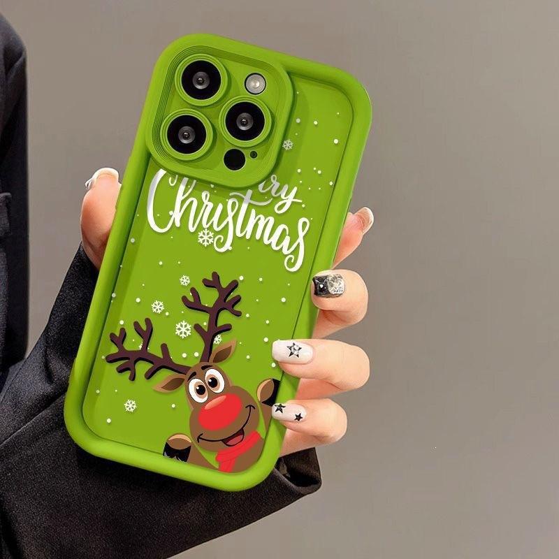 Christmas cartoon elk for iPhone16ProMax phone case 14 Apple 13 matte 12/15 Premium 11