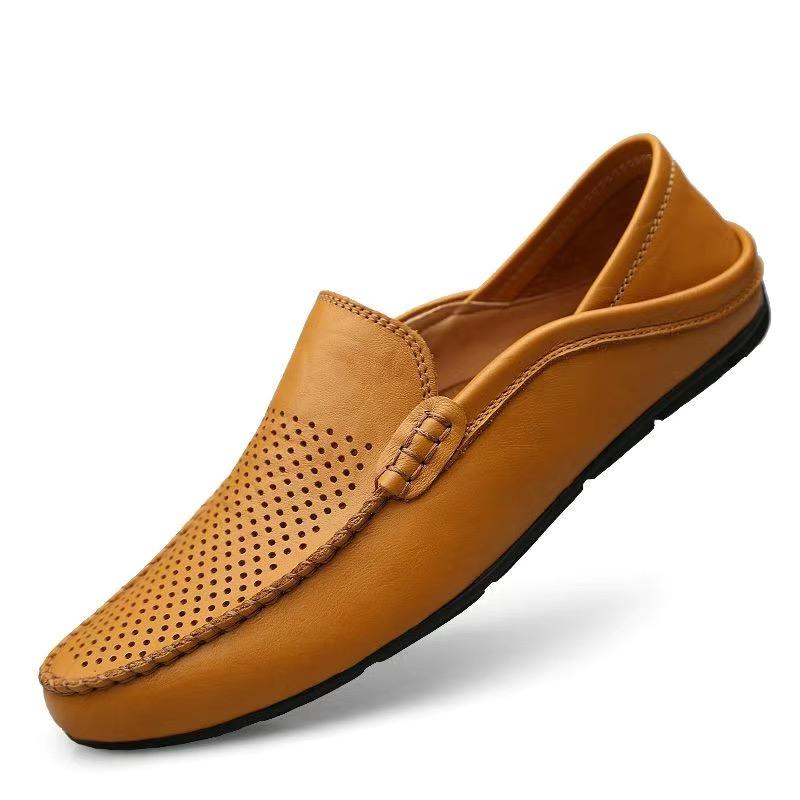 High Quality Leather Moccasins Breathable Slip on Boat Shoes Italian Luxury Brand Mens Driving Loafers 2026 New Men Casual Shoes