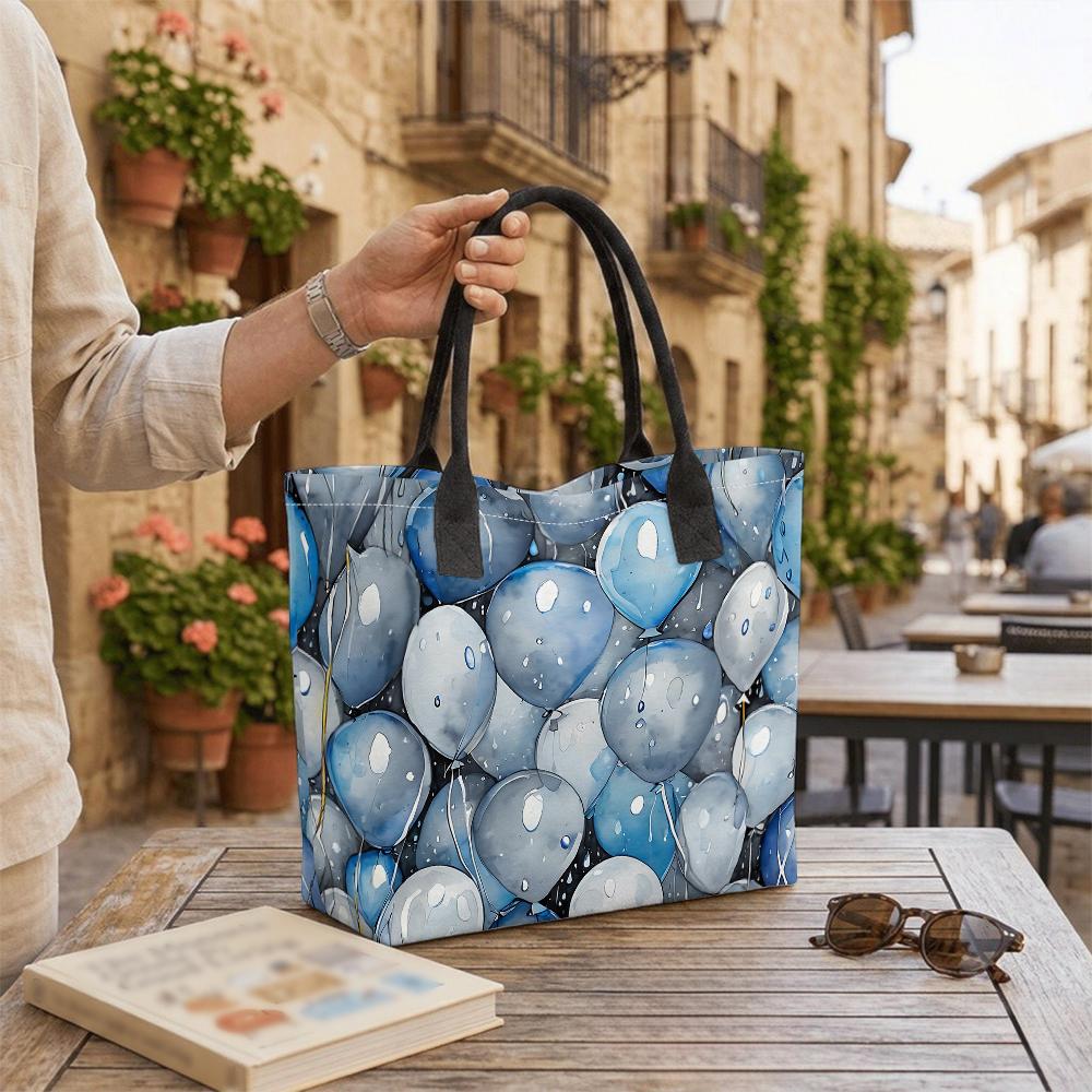 Watercolor Balloon Print Fashion Large Capacity Tote Bag for Women Casual Daily Use
