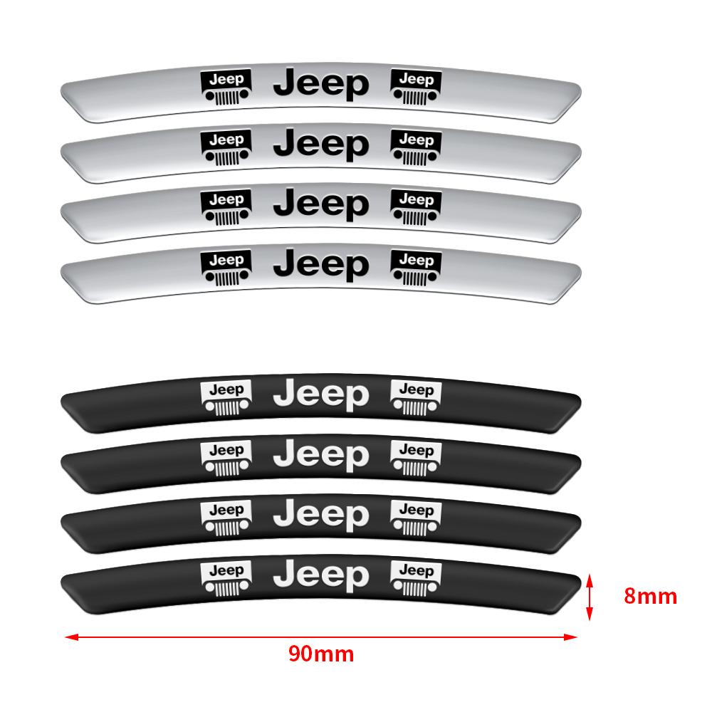 4pcs Aluminum Car Badge Wheel Rims Sticker Auto Refit Accessorie For Jeep Renegade Wrangler JK Patriot Trail Hawk Commander JPB